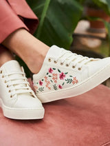 Immaculate Vegan - Minuit sur Terre Virevolte Recycled Grain Leather Embroidered Vegan Sneakers | Primrose