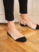 Immaculate Vegan - Minuit sur Terre Hortense Vegan Recycled Grain Slingback Pumps | Black & Beige