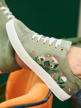 Immaculate Vegan - Minuit sur Terre Virevolte Recycled Grain Vegan Suede Embroidered Sneakers | Garden