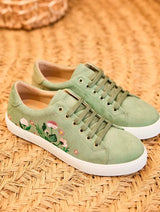 Immaculate Vegan - Minuit sur Terre Virevolte Recycled Grain Vegan Suede Embroidered Sneakers | Garden
