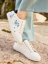 Immaculate Vegan - Minuit sur Terre Virevolte Recycled Grain Leather Vegan Sneakers | Blue Flower UK2.5 / EU35 / US4