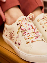 Immaculate Vegan - Minuit sur Terre Floral Vegan Laces | White & Pink