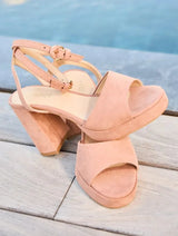 Immaculate Vegan - Minuit sur Terre Narcissus Vegan Suede Block Heels | Petal