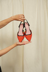 Immaculate Vegan - MOMOC Ibiza Cotton Mesh Pointed Heels | Orange