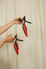 Immaculate Vegan - MOMOC Ibiza Cotton Mesh Pointed Heels | Orange