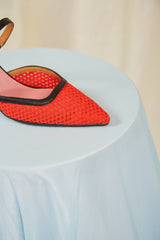 Immaculate Vegan - MOMOC Ibiza Cotton Mesh Pointed Heels | Orange