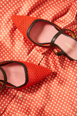 Immaculate Vegan - MOMOC Ibiza Cotton Mesh Pointed Heels | Orange