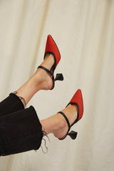 Immaculate Vegan - MOMOC Ibiza Cotton Mesh Pointed Heels | Orange