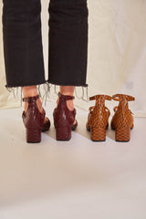 Immaculate Vegan - MOMOC Tacón midi Escamas burdeos