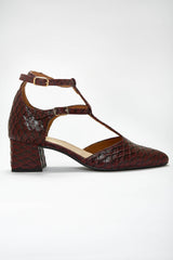 Immaculate Vegan - MOMOC Tacón midi Escamas burdeos