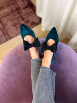 Immaculate Vegan - MOMOC Bailarinas terciopelo verde Lucrecia