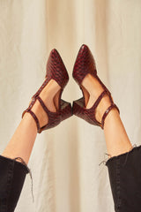 Immaculate Vegan - MOMOC Tacón midi Escamas burdeos