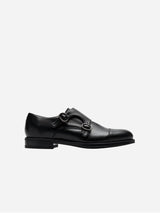 Immaculate Vegan - Solari Milano Men's Vegan Leather Monk Strap Shoes | Black