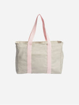 Immaculate Vegan - Souleway Natural Cotton Canvas Yoga Tote | Sand & Pink Sand/Pink