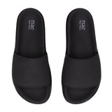 Immaculate Vegan - NAE Vegan Shoes Okina Unisex Vegan Microfibre Wide Strap Platform Sandals | Black