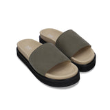 Immaculate Vegan - NAE Vegan Shoes Okina Unisex Vegan Microfibre Wide Strap Platform Sandals | Green