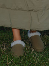 Immaculate Vegan - New Orchard Classic Unisex Vegan Faux Sheepskin Slippers | Khaki