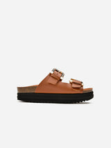 Immaculate Vegan - V.GAN Plum Women's Vegan Footbed Sandals | Tan Tortoiseshell