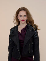 Immaculate Vegan - Eloquere Rockstar Vegan Suede Biker Jacket | Black