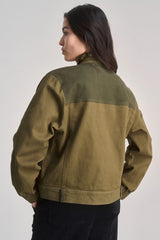 Immaculate Vegan - KOMODO Ruffle Women's Organic Cotton Jacket | Dark Green