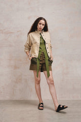 Immaculate Vegan - KOMODO RUFFLE - Organic Cotton Jacket - Dark Sand