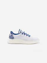 Immaculate Vegan - Lazuli My Runner Recycled Cotton Vegan Sneakers | White & Blue