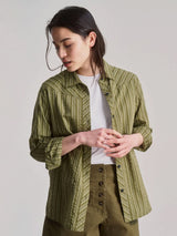 Immaculate Vegan - KOMODO Rio Women's Organic Cotton Shirt | Green Stripe