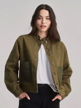 Immaculate Vegan - KOMODO Ruffle Women's Organic Cotton Jacket | Dark Green