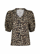 Immaculate Vegan - Baukjen Courtney Organic Cotton Collar Blouse | Brown Leopard Brown Leopard / UK6 / EU34 / US2