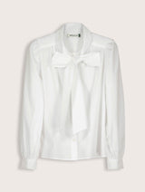 Immaculate Vegan - Baukjen Araya Organic Cotton Bow Neck Blouse | Pure White