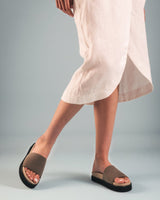 Immaculate Vegan - NAE Vegan Shoes Okina Unisex Vegan Microfibre Wide Strap Platform Sandals | Green