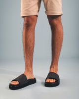 Immaculate Vegan - NAE Vegan Shoes Okina Unisex Vegan Microfibre Wide Strap Platform Sandals | Black