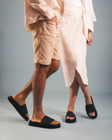 Immaculate Vegan - NAE Vegan Shoes Okina Unisex Vegan Microfibre Wide Strap Platform Sandals | Black