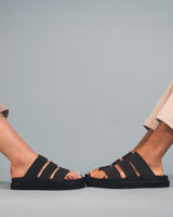 Immaculate Vegan - NAE Vegan Shoes Tonga Unisex Vegan Microfibre Platform Sandals | Black