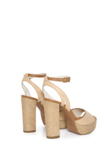 Immaculate Vegan - AGAZI Hola! Vegan Mushroom Leather & Jute Wedge Sandals | Beige