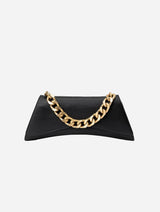 Immaculate Vegan - Eslla Satori Desserto Cactus Leather Vegan Clutch With Gold Chain | Black