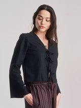 Immaculate Vegan - KOMODO Savannah Women's Organic Linen Cotton Tie Top | Black