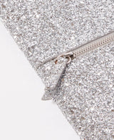 Immaculate Vegan - Willa Phoenix The Las Vegas Vegan Leather Glittered Clutch | Platinum