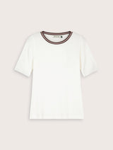 Immaculate Vegan - Baukjen Sylvie Organic Cotton Rib Crew Neck Tee | Cream