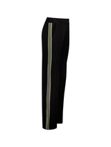 Immaculate Vegan - Baukjen Petite Marjorie Side Stripe Ponte Trousers | Caviar Black & Khaki Caviar Black & Khaki / UK6 / EU34 / US2