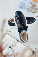 Immaculate Vegan - Lazuli My Tennis Wastea Vegan Tea Leather | Black