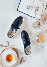 Immaculate Vegan - Lazuli My Tennis Wastea Vegan Tea Leather | Black