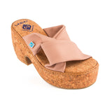 Immaculate Vegan - Lazuli My Wedge Twist Peel Chestnut Vegan Wedge Sandals | Blush