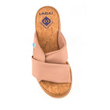 Immaculate Vegan - Lazuli My Wedge Twist Peel Chestnut Vegan Wedge Sandals | Blush