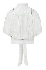 Immaculate Vegan - KOMODO MAGIC - Organic Cotton Broderie Anglaise Blouse - White