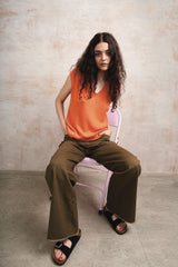 Immaculate Vegan - KOMODO SANDER - Cotton Tencel Vest - Orange