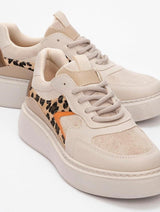 Immaculate Vegan - Prologue Shoes Ida Vegan Leather Platform Leopard Sneakers | Beige