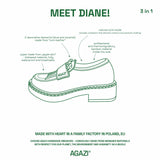 Immaculate Vegan - AGAZI 3 in 1 Apple loafers DIANE – chocolate, dark sole