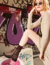 Immaculate Vegan - AGAZI KAMA apple skin boots: chocolate