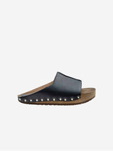 Immaculate Vegan - AGAZI Mushroom Leather Wood Vegan Clogs | Black UK3 / EU36 / US5